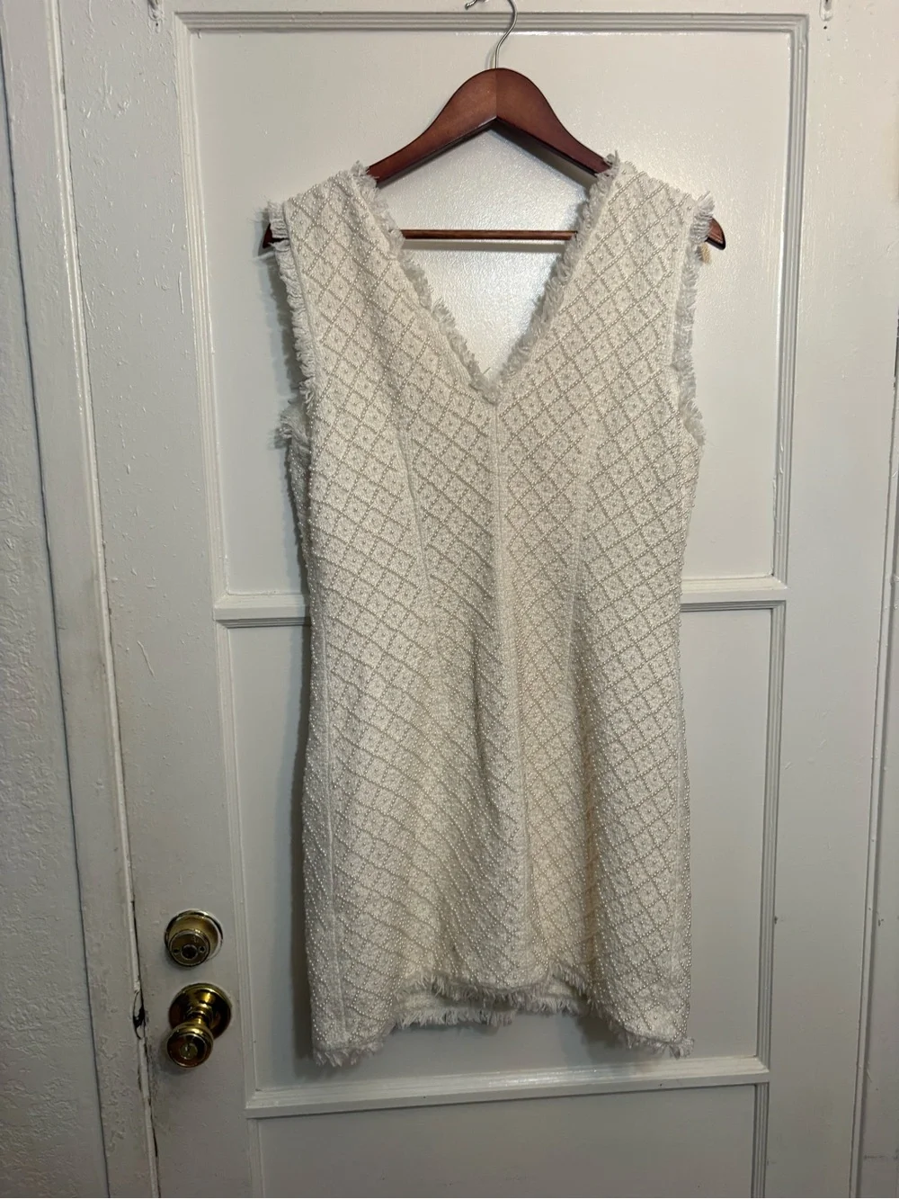 BHLDN Ella V-Neck Pearl Tweed Mini Dress - Picture 6 of 8